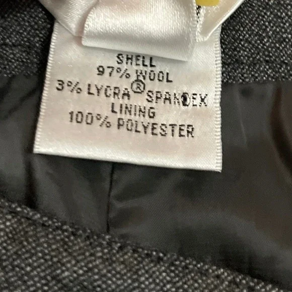 Talbots Dress Pants Women 14P Charcoal Grey Wool Stretch Straight Leg Career - Picture 7 of 7